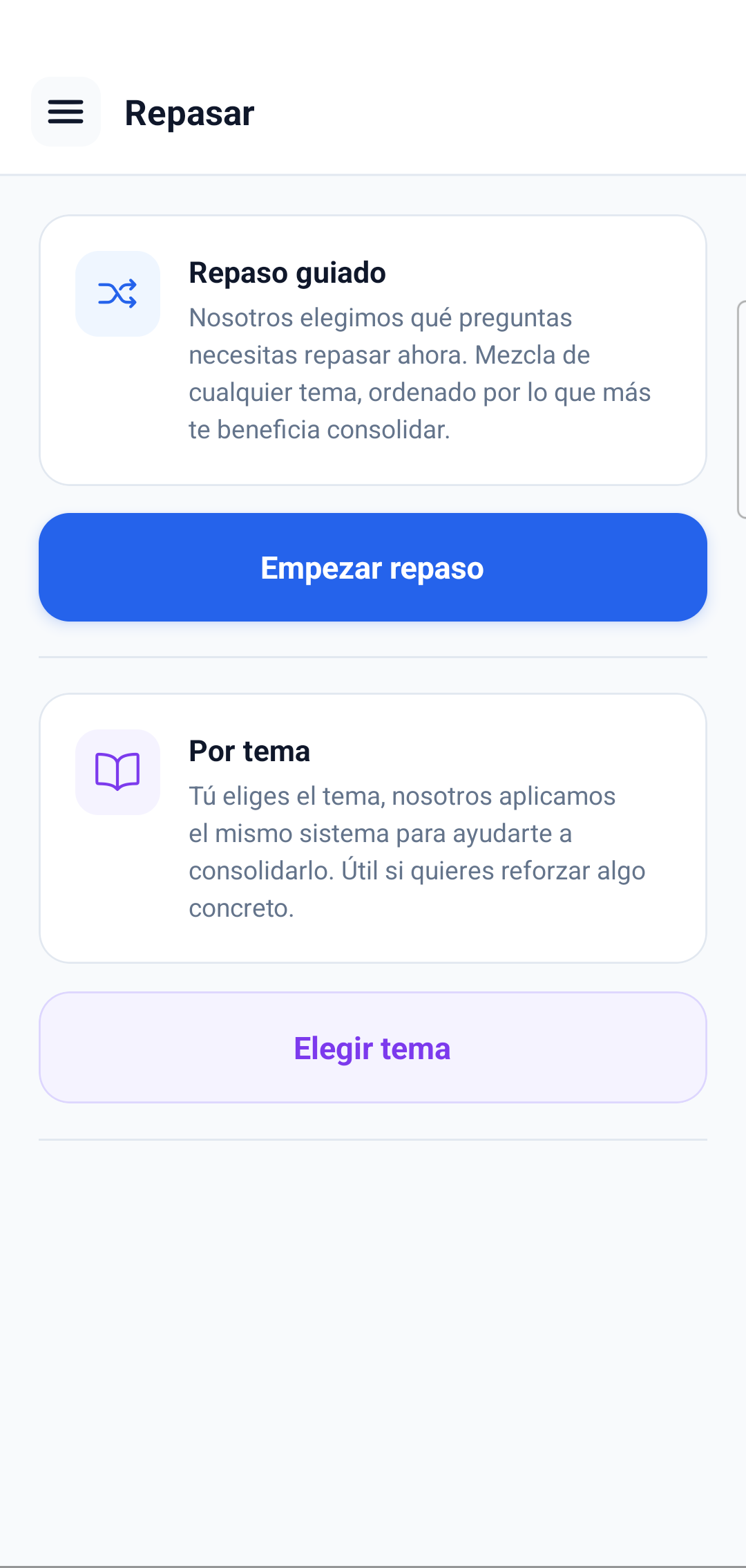 Modos de repaso